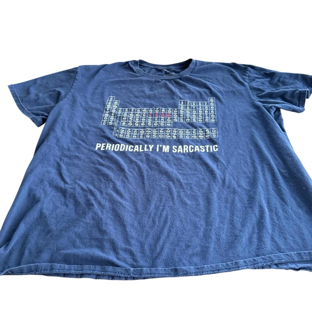 Periodic Table Navy Blue Tee Shirt Size 2XL